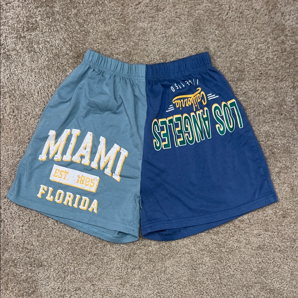 SHEIN Blue and teal High Waist Shorts